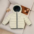 thumbnail image 4 of yillto Winter Puffer Jacket for Boys Girls Lightweight Full Zipper Long Sleeve Hooded Jacket Trendy Toddler Kids Coat, 4 of 7