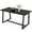 Black, variant on Costway 63" Large Dining Table for 4-6 People with Heavy-duty Metal Frame Modern Black