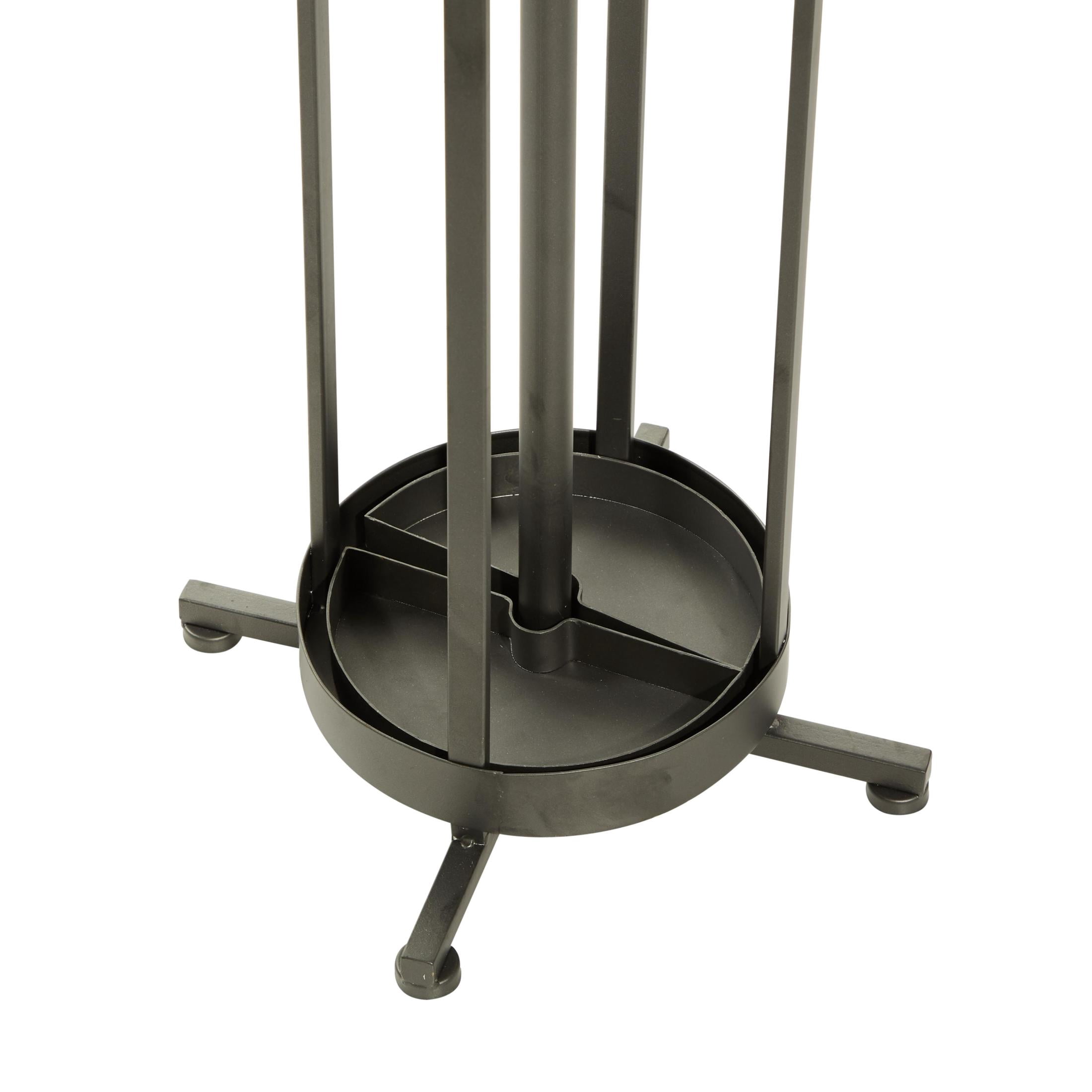DecMode 19" x 77" Black Metal Coat Rack, 1-Piece