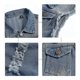 thumbnail image 3 of Chaqueta de algodón vaquera sin mangas con solapa rasgada informal para hombre, 3 of 3