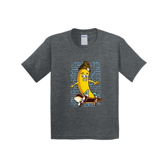 Inktastic Skateboarding Banana Funny Skater Youth T-Shirt