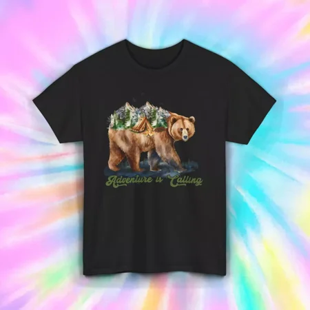 Adventure Is Call T-Shirt Bear Mountain Graphic