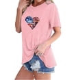 thumbnail image 2 of Camisetas de Manga Corta para las Mujeres Día de la Independencia Impresión Básica Camiseta de Verano, Cuello Redondo Casual Camiseta Blusa, 2 of 4