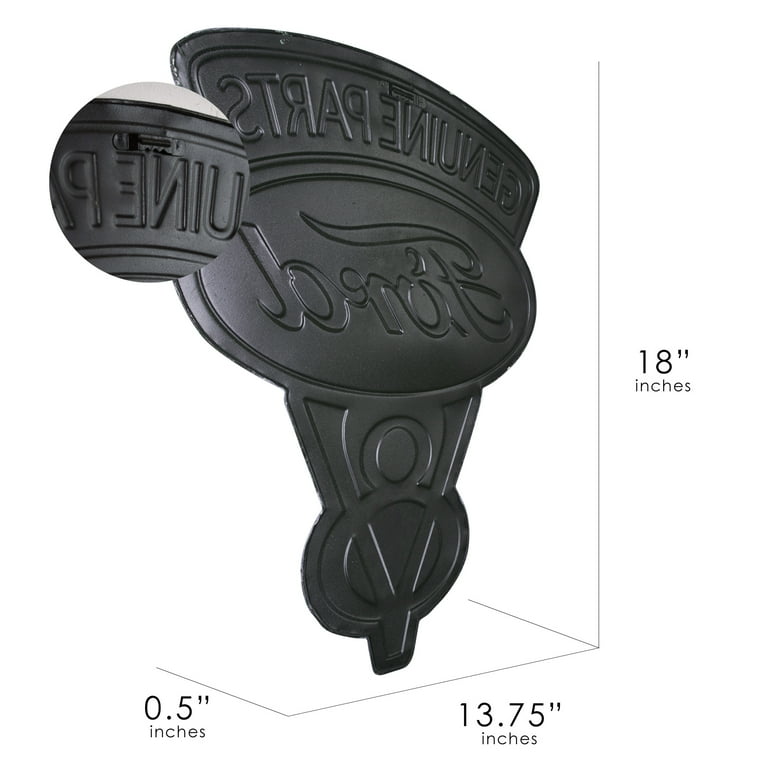 Vintage Ford V8 Genuine Parts Embossed Metal Sign - Walmart.com