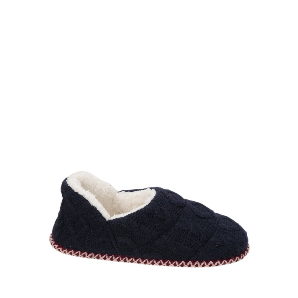 dearfoams cable knit bootie slippers