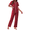 Wine Red, variant on EKOUAER Women's Pajama Sets Button Down Loungewear Short Sleeve Sleepwear 2 Piece Pants Pjs Set with Pockets