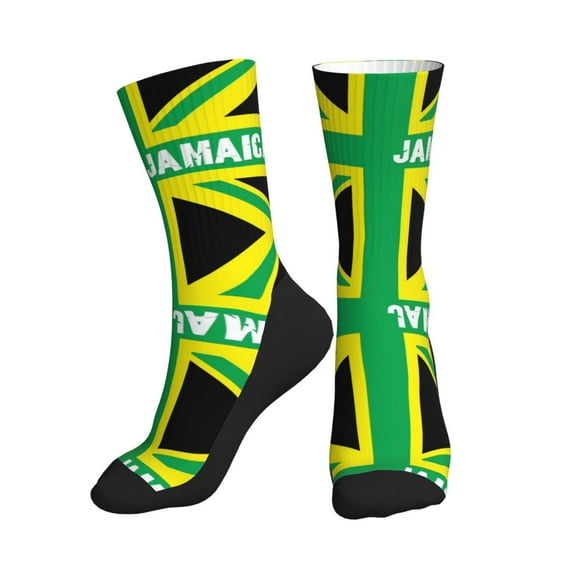 Men Women Jamaica Jamaican Kingdom Flag Funny Novelty Mid-Crew Socks