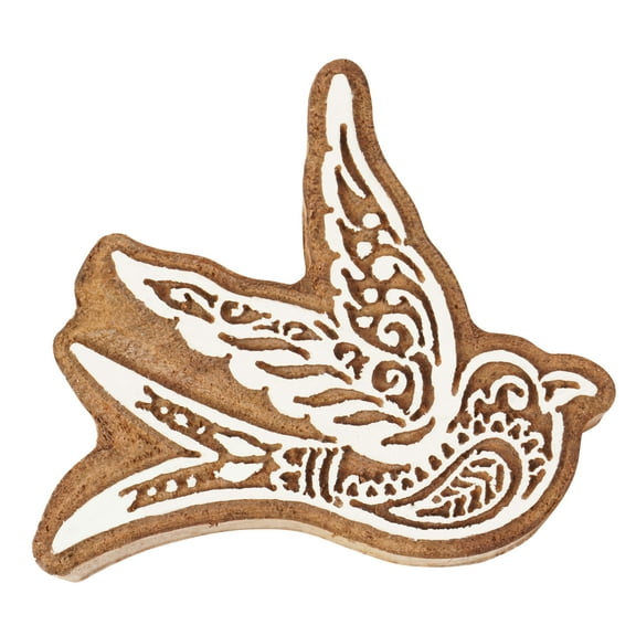 IBA Indianbeautifulart Textile Printing Block Bird Hand Carved Wooden Stamp Wood Block Printing Textile Stamp For Fabric / Pottery Blocks- 2.5 Inches