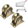 thumbnail image 4 of VType Groove Wheel Heavy Duty Rigid Caster with Bracket for Inverted Track, Rolling Gate, Industrial Machines, Wire Rope Rail, 4 of 8