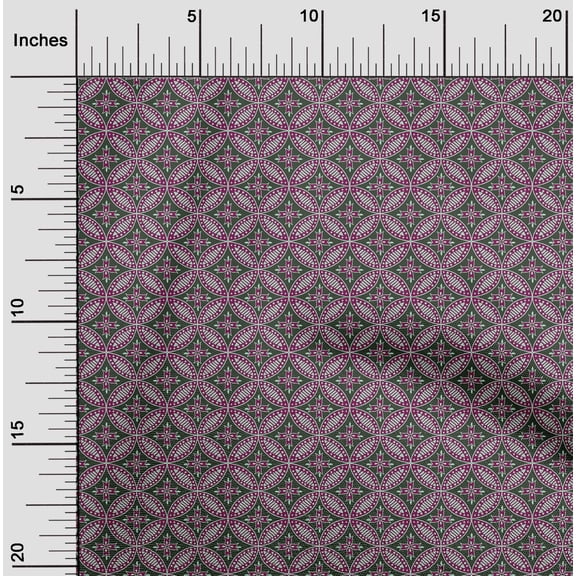 oneOone Cotton Poplin Twill Dark Magenta Fabric Ethnic Floral Block Diy Clothing Quilting Fabric Print Fabric By Yard 56 Inch Wide