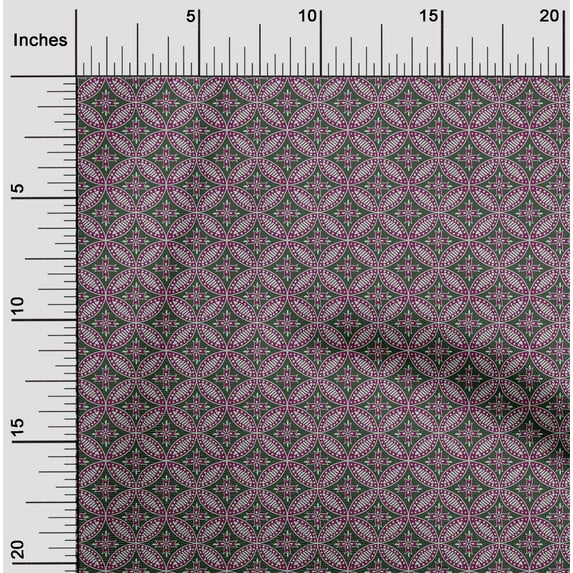 oneOone Cotton Jersey Dark Magenta Fabric Ethnic Floral Block Sewing Fabric By The Yard Printed Diy Clothing Sewing Supplies 58 Inch Wide