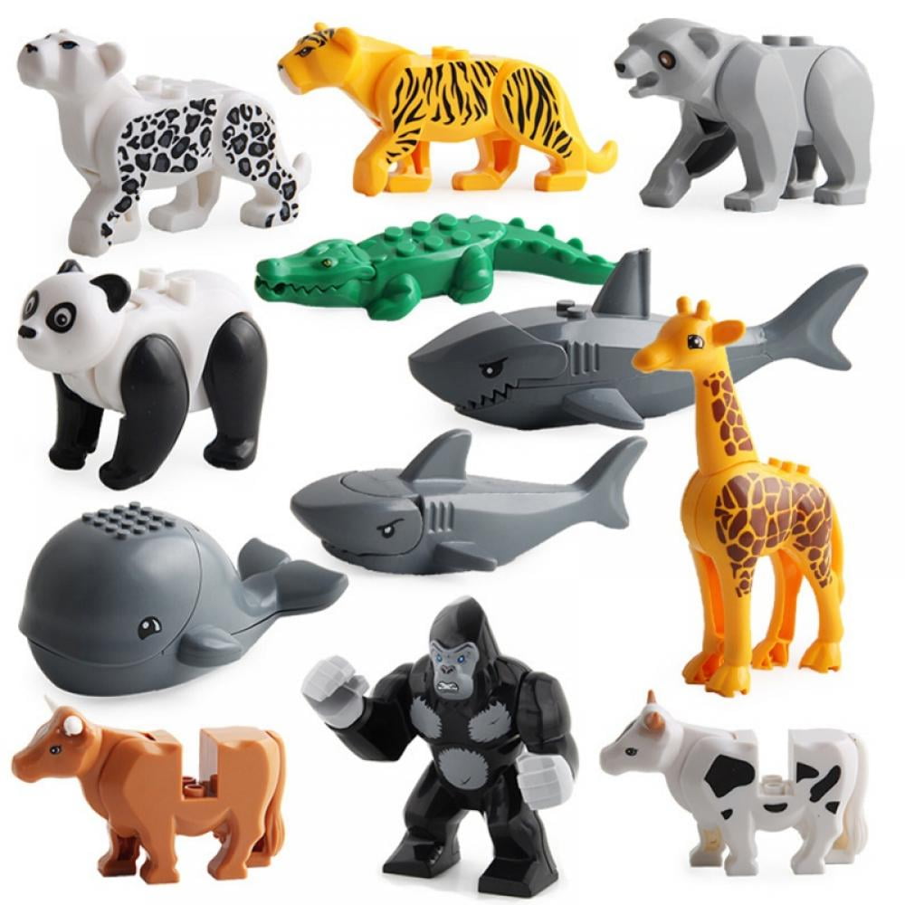 8pcs/set Cartoon Colorful Animal Building Blocks Bricks Models Figures Toys 