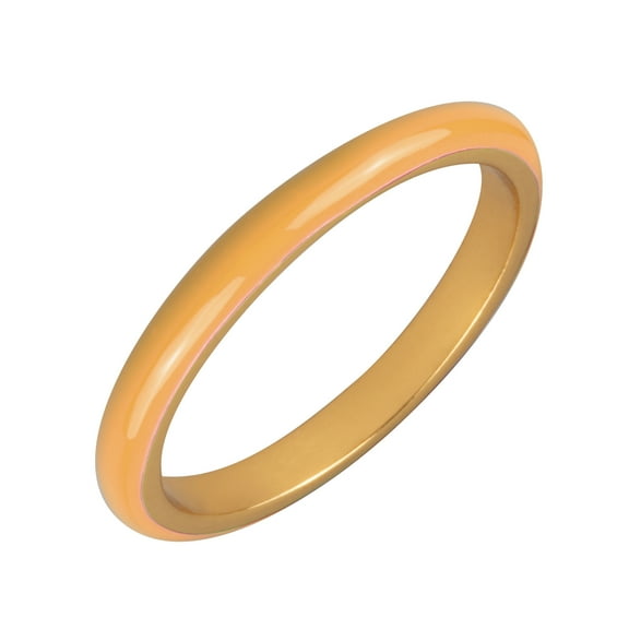 18K Gold Plated Sterling Silver Soft Orange Enamel Stack Ring