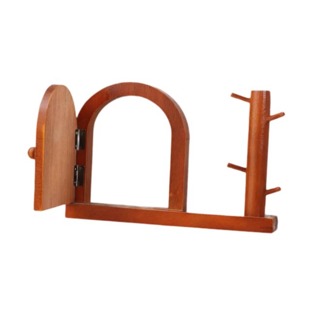 DOLITY Wall Mounted Socket Decor Frame Cute Wooden Switch Protective Cover for Home Red Brown