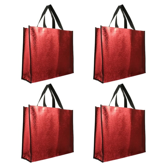 GOOHOCHY Bolsas de comestibles reutilizables de 4 piezas bolsas de regalo de regalos bolsas de compras portátiles bolsas con asa