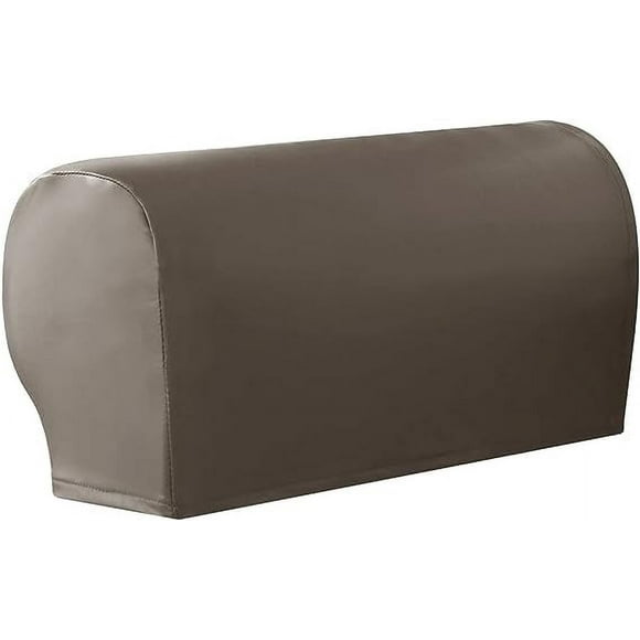 Granjero Gordo Guantes de piel sintética impermeables, guantes de sofá elásticos retro, 2 piezas, marrón grisáceo