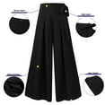 thumbnail image 6 of ZANZEA Women High Waist With Belted Wide Leg Pants Pleated Culottes Trousers, 6 of 10