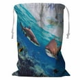 thumbnail image 1 of YUSDECOR Tropical Water Dangerous Bull Sharks Storage Basket Laundry Bag with Drawstring Size 24x32 Inch, 1 of 3