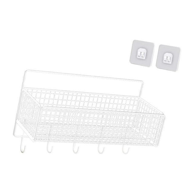 Panier de Rangement en Fil d'Acier Robuste Panier Suspendu Mural Blanc G avec Crochet