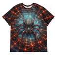 thumbnail image 3 of LAOLIUSN Men’s Graphic T-Shirt Spider Web Print, All Over Spider Pattern Tee, Short Sleeve Crewneck,Sizes S-4XL, 3 of 6