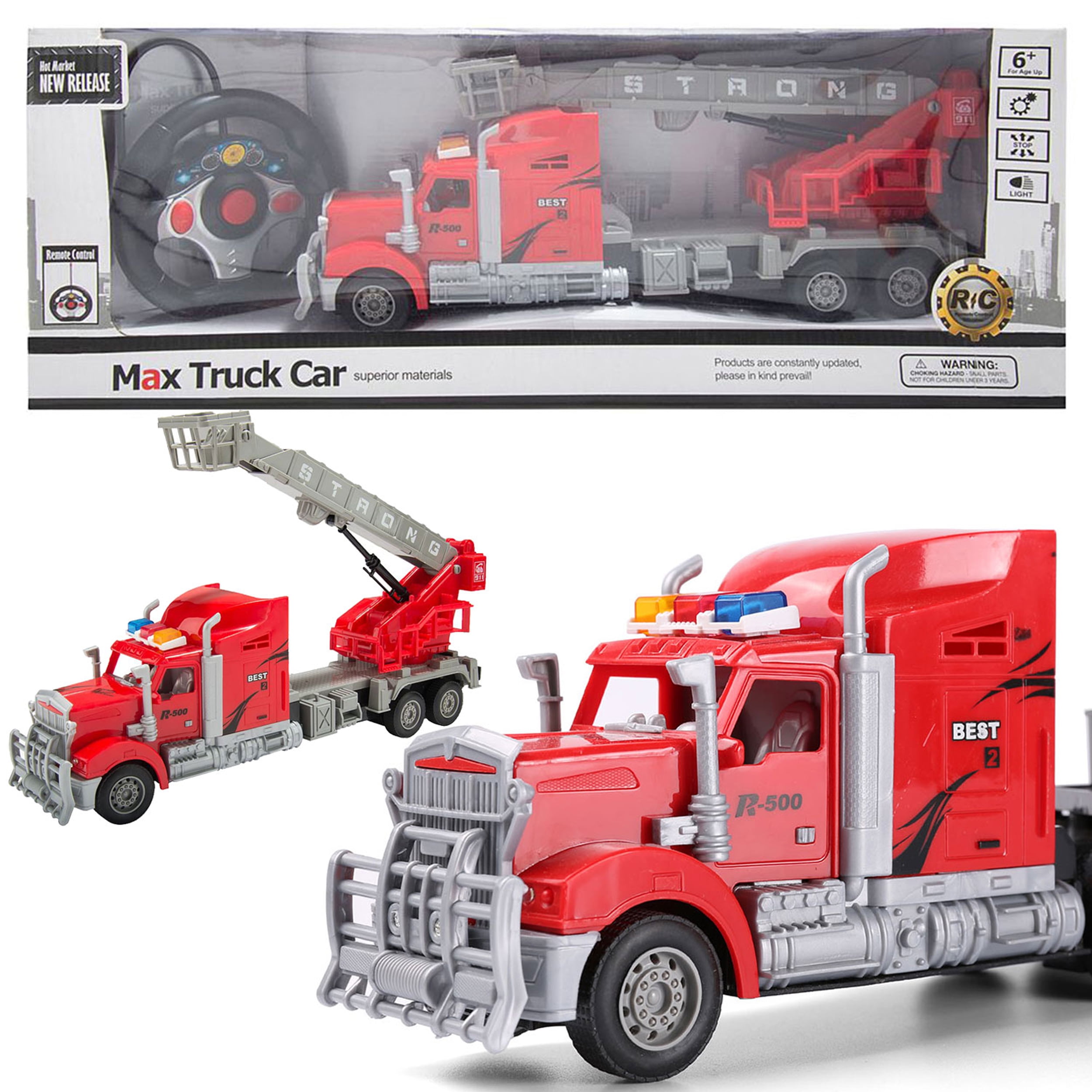 Remote Control 1 15 Scale Big Rig Unisex Truck Featuring Rotating Crane and Basket with several attributes Walmart