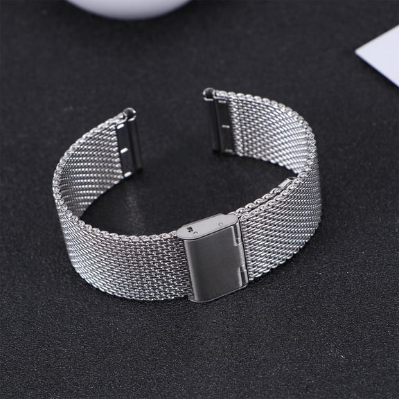 ROSENICE 22 Mm Metal Watch Strap Mesh Watchband Stainless Steel Watchbnad Stainless Watch Strap Metal Number Silver Size 2