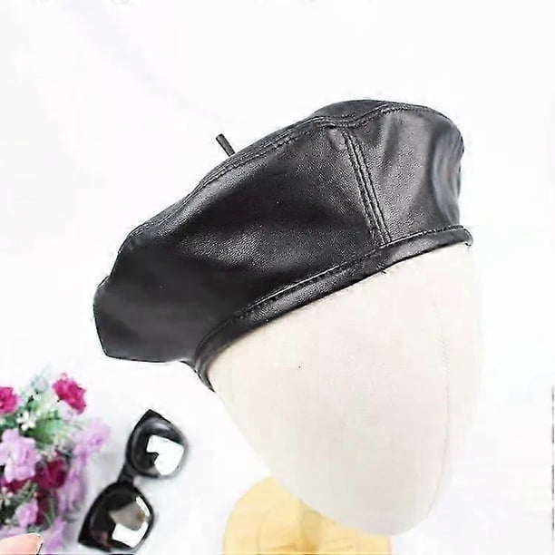 Fashion Women Kawaii Berets Hat Adjustable Vintage Natural Sheepskin Painters Cap Casual Sweet Ladies Genuine Leather Cute Cap