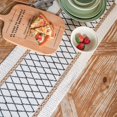 thumbnail image 3 of shiyou-Boho Table Runner, Cotton Linen Table Decorations, Farmhouse Table Runner with Tassels, Black/Grid, 12x60, 3 of 4