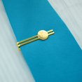 thumbnail image 2 of Yellow Honeycomb Pattern Round Tie Bar Clip Clasp Tack Gold Color Plated, 2 of 4