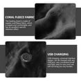 thumbnail image 2 of Minkissy 1Pc Portable Grey Coral Fleece Heated Blanket Shawl for Home Use with Fast Heating, 2 of 7