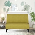 thumbnail image 5 of Andeworld Linen Loveseat Sofa Couch Upholstered Small Loveseat for Bedroom Armless Living Room Chairs Cushioned 2-Seater Settee loveseat (Green), 5 of 7