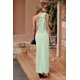 thumbnail image 5 of Vestido PRETTYGARDEN Maxi Verde Claro con Un Hombro y Fruncido Talle M, 5 of 8