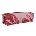 thumbnail image 1 of Fotbe Striped Meat Estuche para Lápices de Cuero con Estampado, Estuche con Cremallera Resistente, Organizador Compacto y Elegante para Papelería, 1 of 7