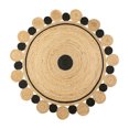 thumbnail image 2 of JONATHAN Y ANSA 5' Round Area Rug, Aurora Two-Tone Jute Hippy Circle Medallion - Black/Natural, RNF109A-5R, 2 of 6