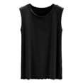 thumbnail image 3 of TaTaai Women's Summer Solid Color Round Neck Sleeveless Loungewear, Fashion Casual Pullover Soft Breathable Pajama Tank Top Daily Home Wear Gift, 3 of 5