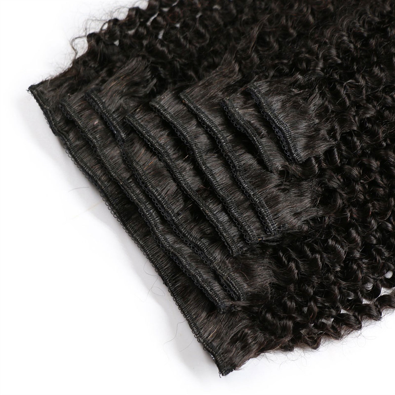 12-26 inch Kinky Curly Clip in Hair Extension, Deep Wave 8Pcs Clip in Real Human Hair 120/240g Wavy Curly Brazilian Hairpieces for Women