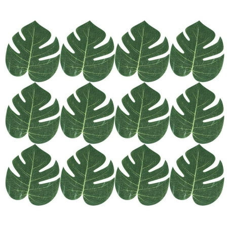 Tropical Leaves 6.24" X 8" - Pack Of 12 Monstera Hawaiian Leaves Imitation - Great For Party Decorations Events, Weddings, Luau, Hawaiian, Beach, Jungle Party, Arts And Crafts By Kidsco
