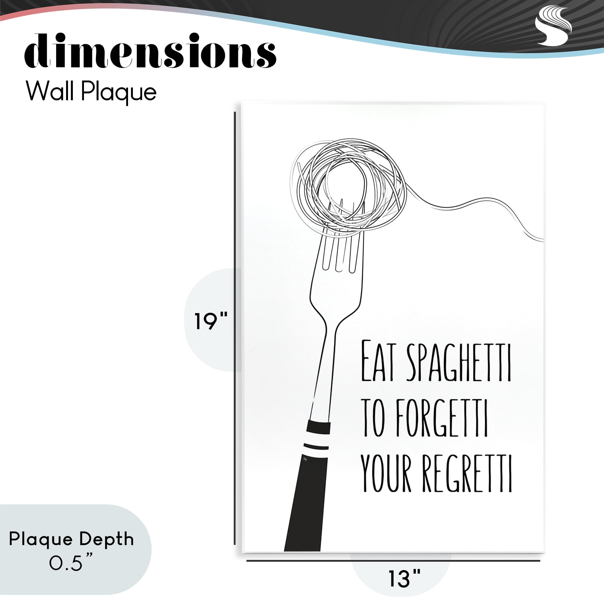 Stupell Industries Funny Spaghetti Sass Wall Plaque Art, design by Martina Pavlova