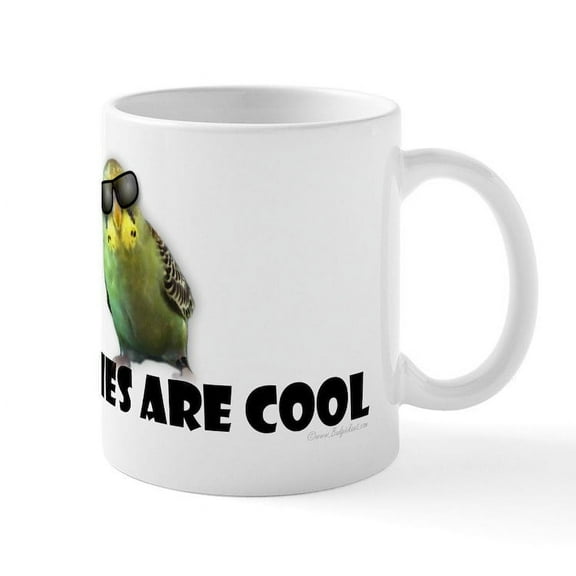 CafePress - Budgies Are Cool Mug - 11 oz Ceramic Mug - Novelty Coffee Tea Cup