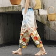thumbnail image 2 of TRUBKH linen pants women flowy pants for women Floral Solid Long Palazzo Pants Elasticated Belt High Waisted Pocket Autumn Linen Print Casual Pants Sweatpants for Men Skinny Jeans for Women Blue XL, 2 of 5