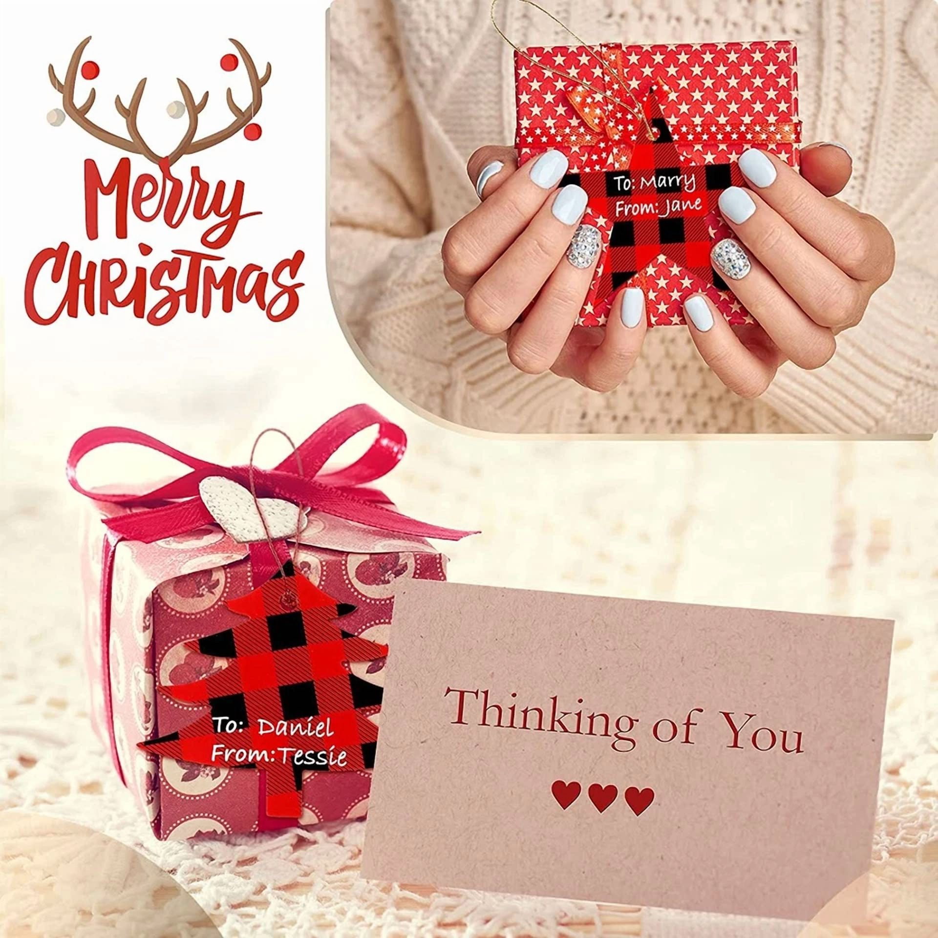 BUTTERFLY- 240Pc Christmas Tag Red Greeting Box Cards Xmas New Year Gifts Fantasy Diy Decor
