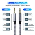 thumbnail image 4 of ROFAY 2-Pack 10ft Ultra-Long 3.5mm Aux Cable, Nylon Braided Male to Male Auxiliary Audio Cord, Hi-Fi Lossless Sound for Home Theater, Outdoor Speakers, Car, Headphones - Black, 4 of 6