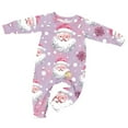 thumbnail image 2 of Odeerbi Christmas Pajamas for Family Holiday Long Sleeve Family Christmas Pajamas Matching Sets Infant Parent-Child Printed Home Wear Two-Piece Sleepwear Xmas Family Matching PJs Set Pink, 2 of 3