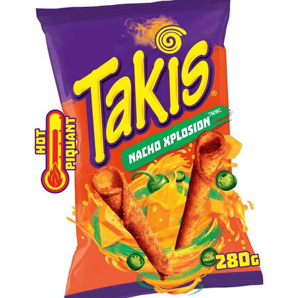 Takis® Xplosion Zesty Nacho Cheese Rolled Tortilla Chips, 280 g