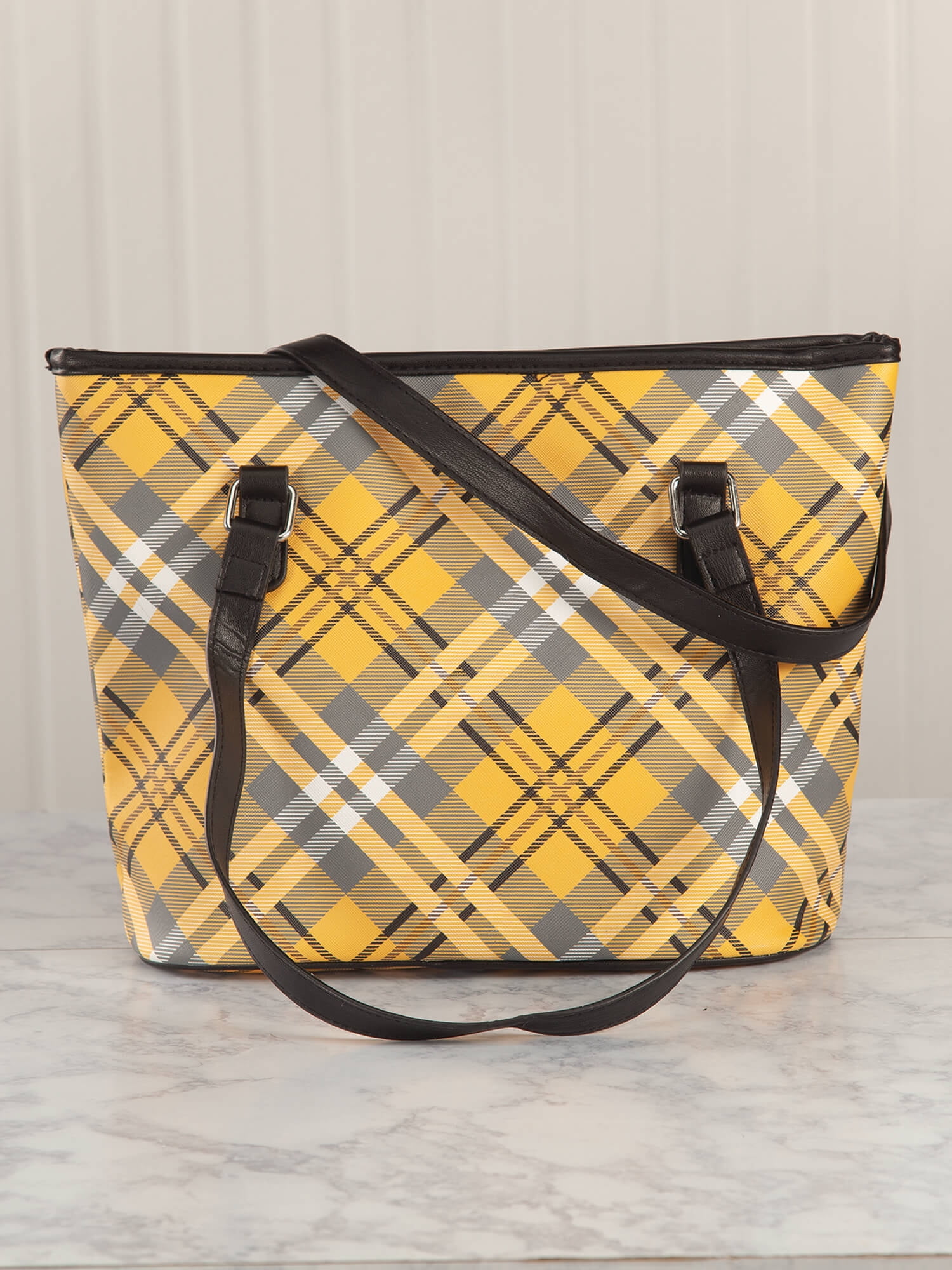 Yellow cheap plaid purse