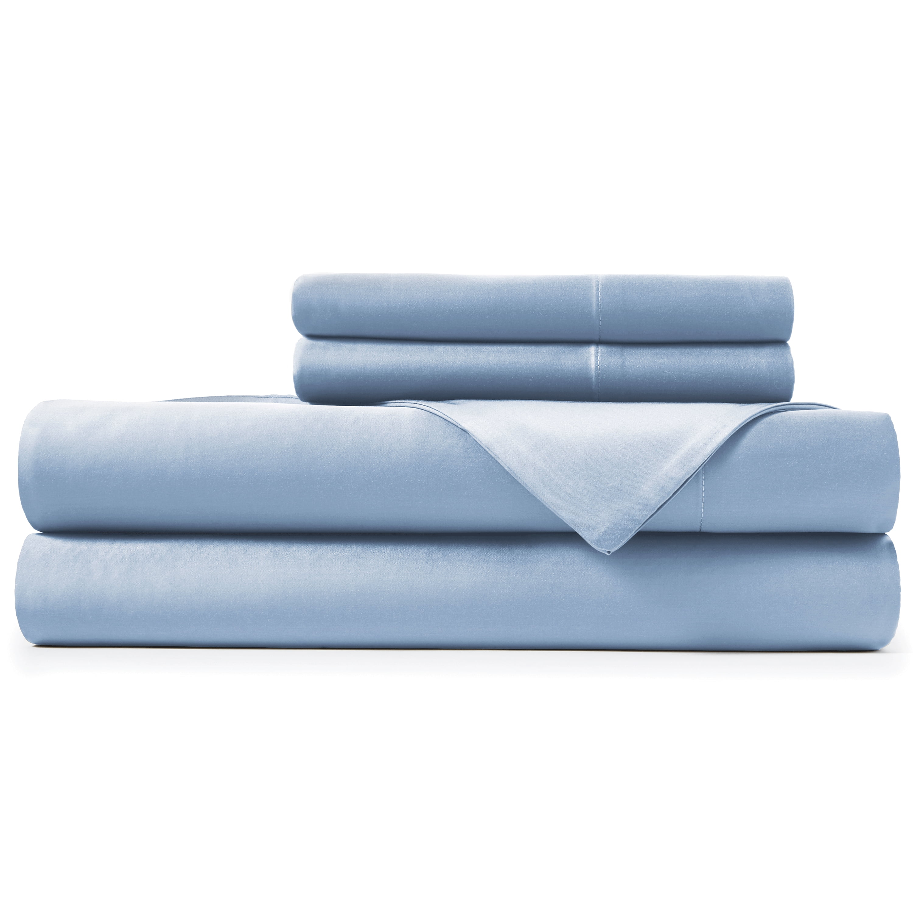 Royale Linens 300 Thread Count 100% Cotton Flat Sheet - Full Size, Silver, Percale Weave