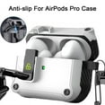 thumbnail image 4 of Pebbuoy Earphone Protective Case Secure Locks Full Protection with Hanging Buckle Headphone Covers for AirPods Pro 2nd Gen, 4 of 8