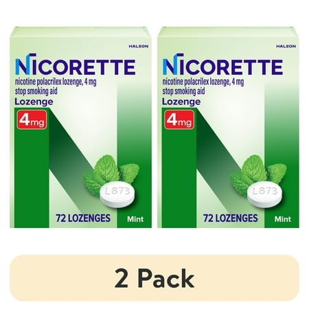 (2 pack) Nicorette Nicotine Lozenges, Stop Smoking Aids, 4 Mg, Mint, 72 Count