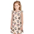 thumbnail image 1 of Balery Panda Ice Creams Donuts Camisón de princesa para niñas, pijama de algodón con mangas abullonadas, suave y bonito.-Large, 1 of 6