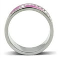 thumbnail image 3 of Silver Womens Ring Rose Pink Anillo Para Mujer 316L Stainless Steel Ring with Top Grade Crystal in Clear Beverly, 3 of 4